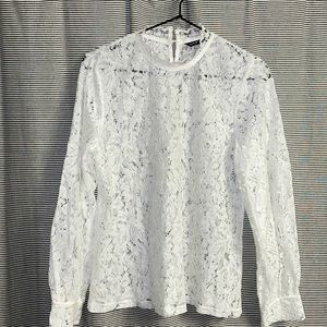 Floral Lace Mock Neck Long Sleeve Top